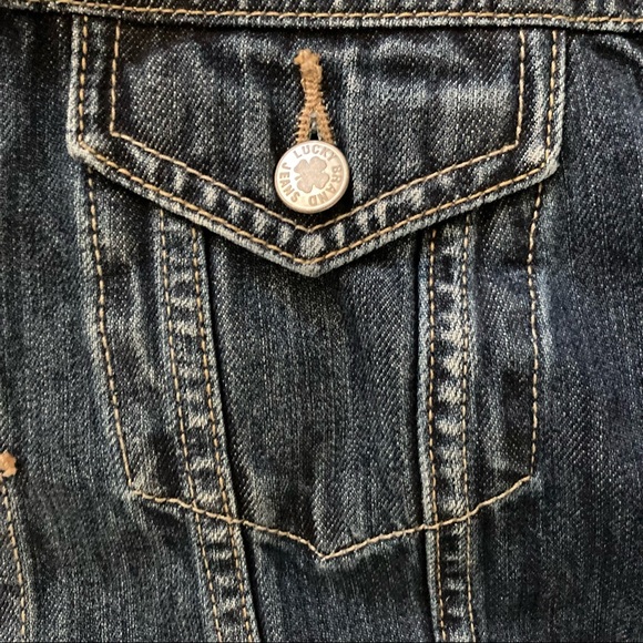 LUCKY BRAND THE TOMBOY TRUCKER JEAN JACKET SIZE S - Picture 4 of 7